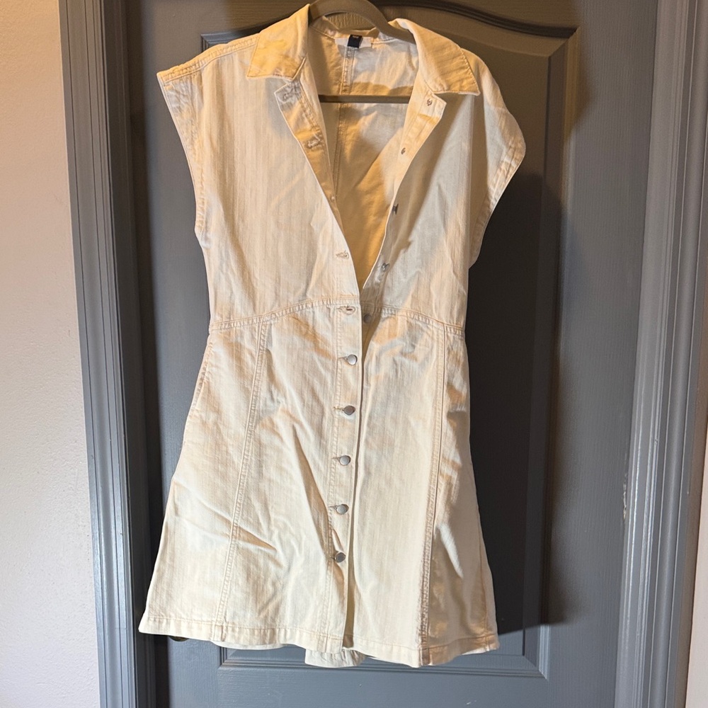 Universal Thread Cream Button-Down Mini Dress